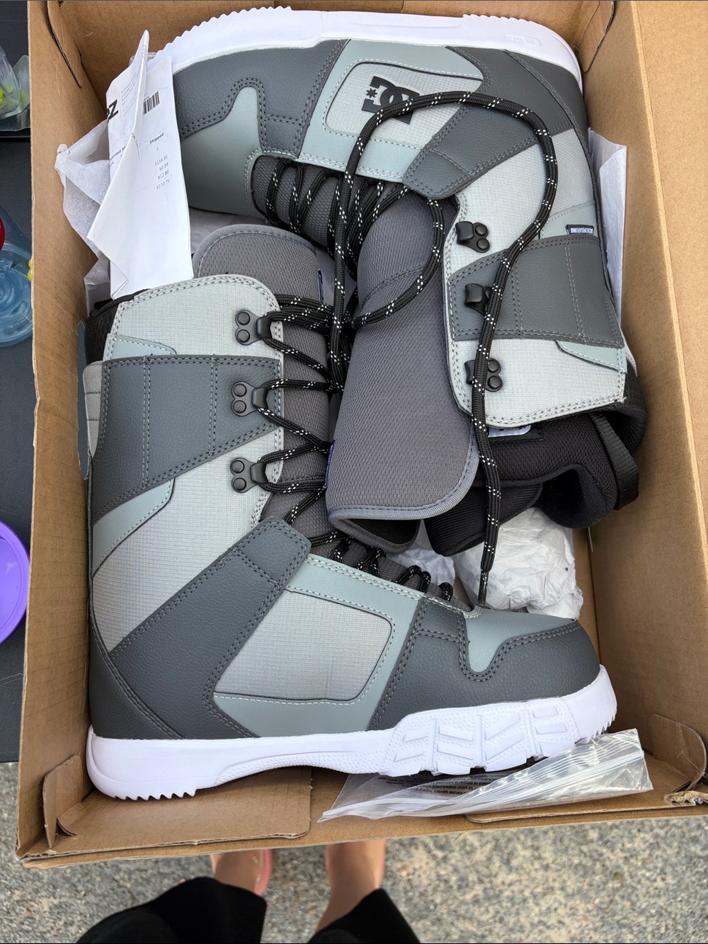 DC Kids Grey and Black High-Top Snow Boots